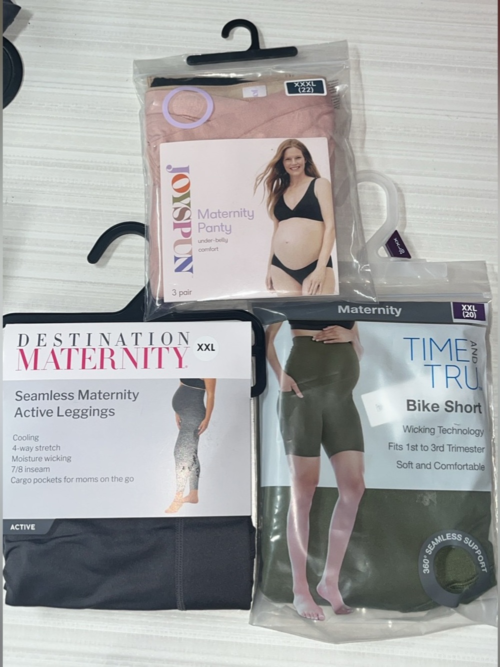 Maternity Bike Short, Active Leggins XXL and 3 Pair Panty XXXL